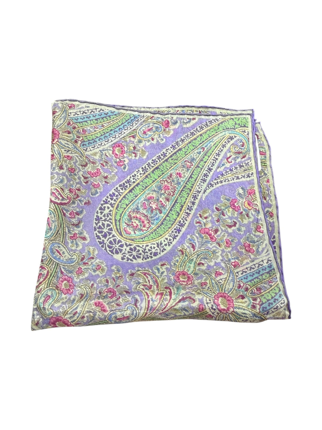 Geoff Nicholson Pocket Square: Lavender Floral and Paisley