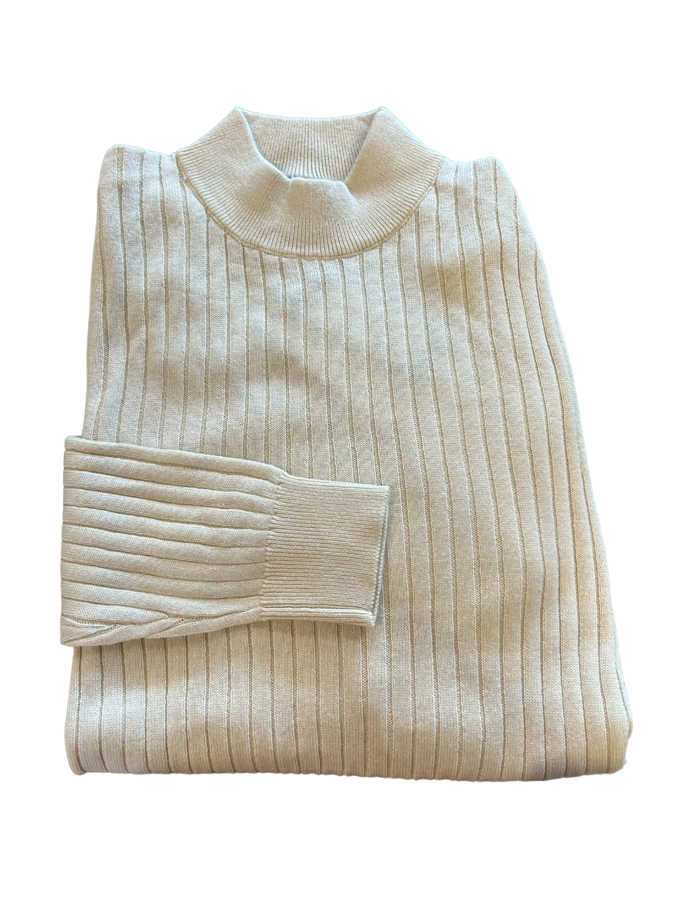 Craig Reagin Ribbed Mock Neck Sweater: Ivory