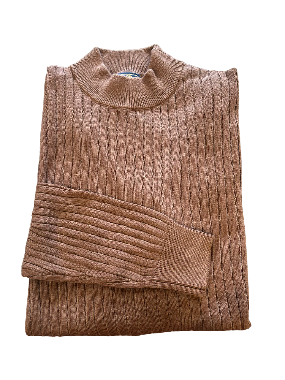 Craig Reagin Ribbed Mock Neck Sweater: Rust