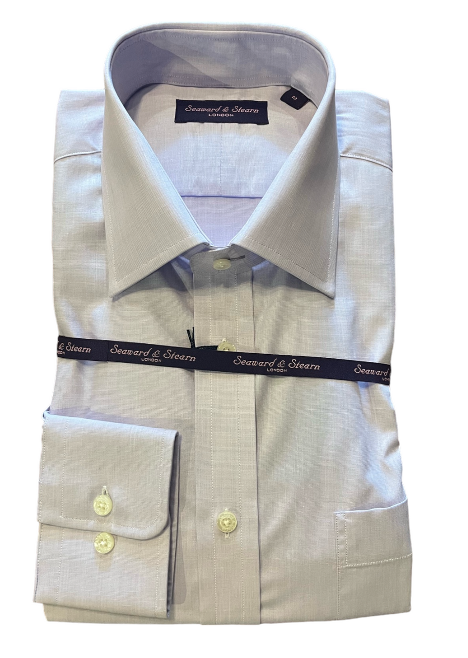 Seaward and Stearn Lavender Cotton Woven Solid Sportshirt