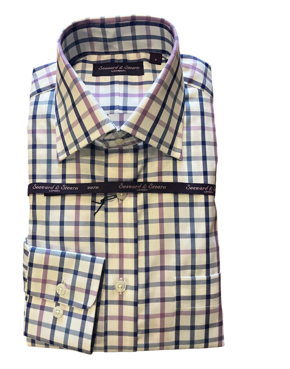 Seaward and Stearn Purple/Royal Blue Plaid Sportshirt