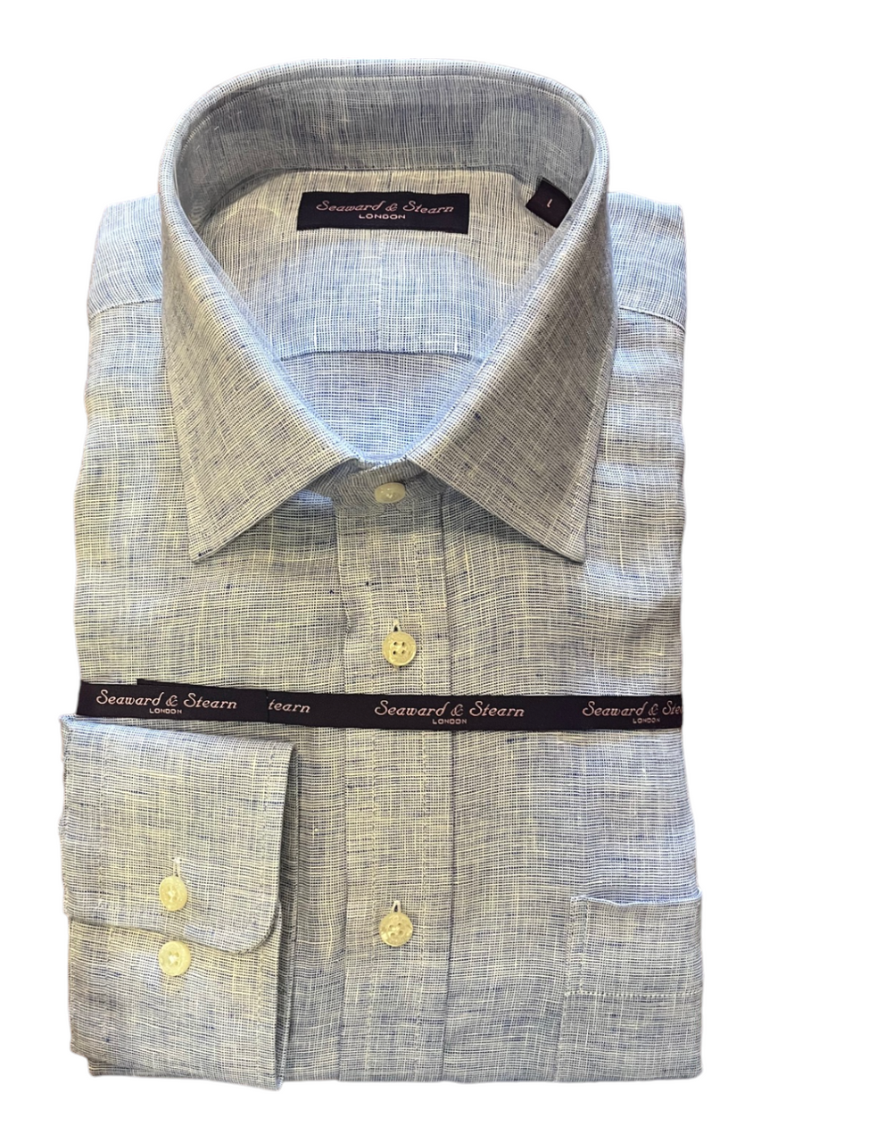 Seaward and Stearn Blue Linen Woven Sportshirt