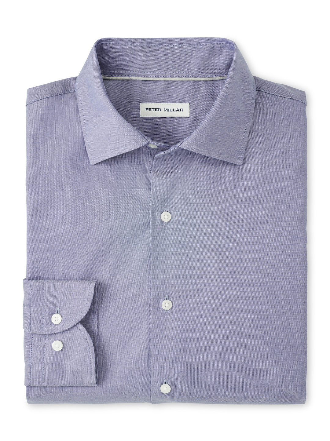 Peter Millar Campbell Perfect Pinpoint Cotton-Stretch Sport Shirt: Deep Violet