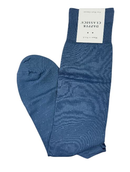 Dapper Classics Indigo Blue with Azure Blue Pin Dot Cotton Sock