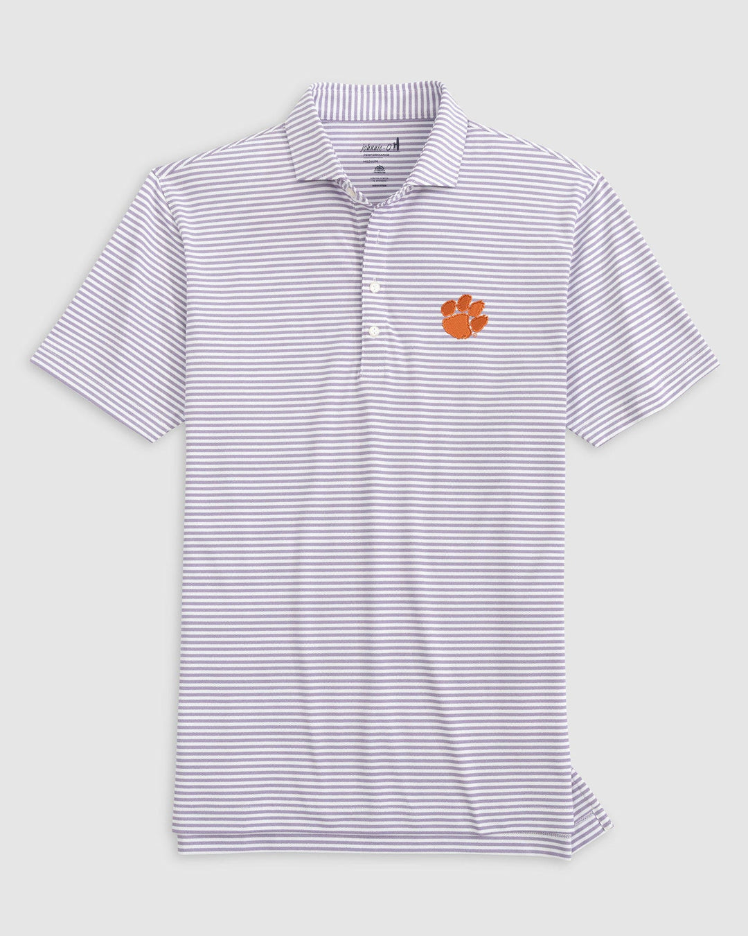 Johnnie-O Clemson Stetsons Striped Performance Mesh Polo: Purple
