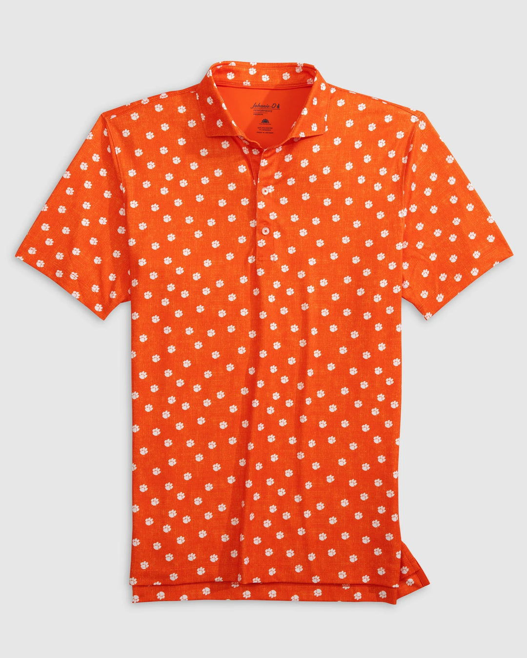 Johnnie-O Clemson Exeter Printed Jersey Performance Polo: Orange