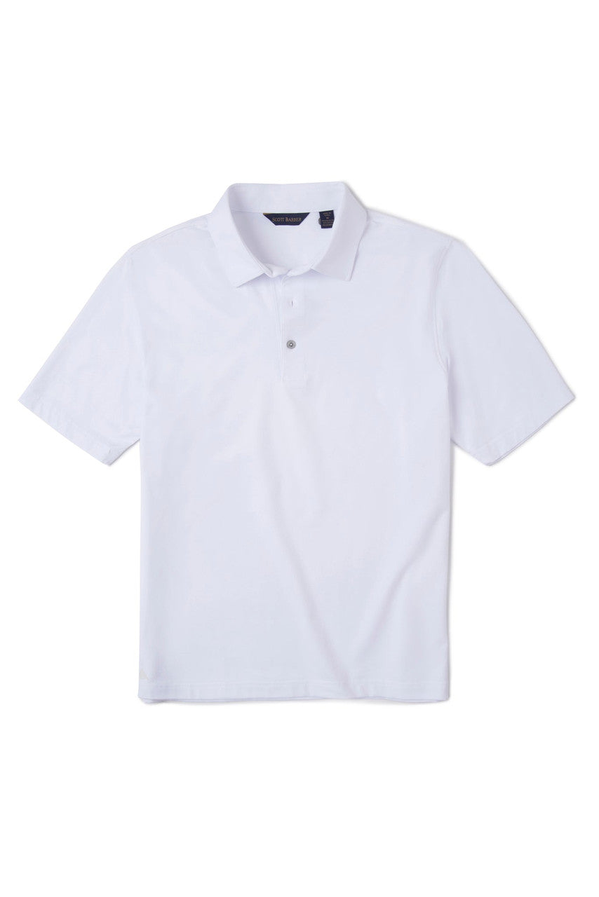 Scott Barber Tech Jersey Short Sleeve Polo: White
