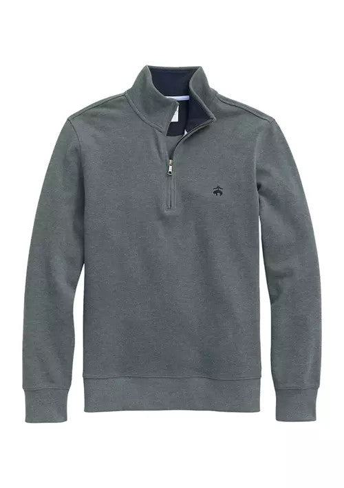 Brooks Brothers Men's Knit French Rib Half Zip: Grey