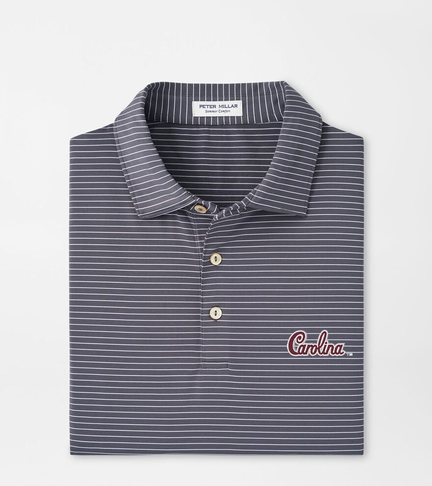 Peter Millar University of South Carolina "Carolina Script" Hemlock Performance Jersey Polo: Iron