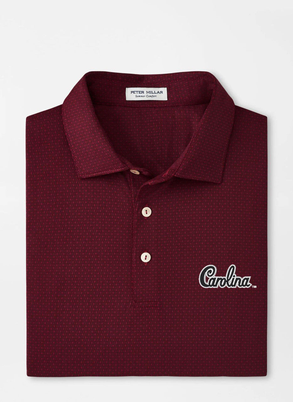 Peter Millar University of South Carolina Script Tesseract Performance Jersey Polo: Maroon