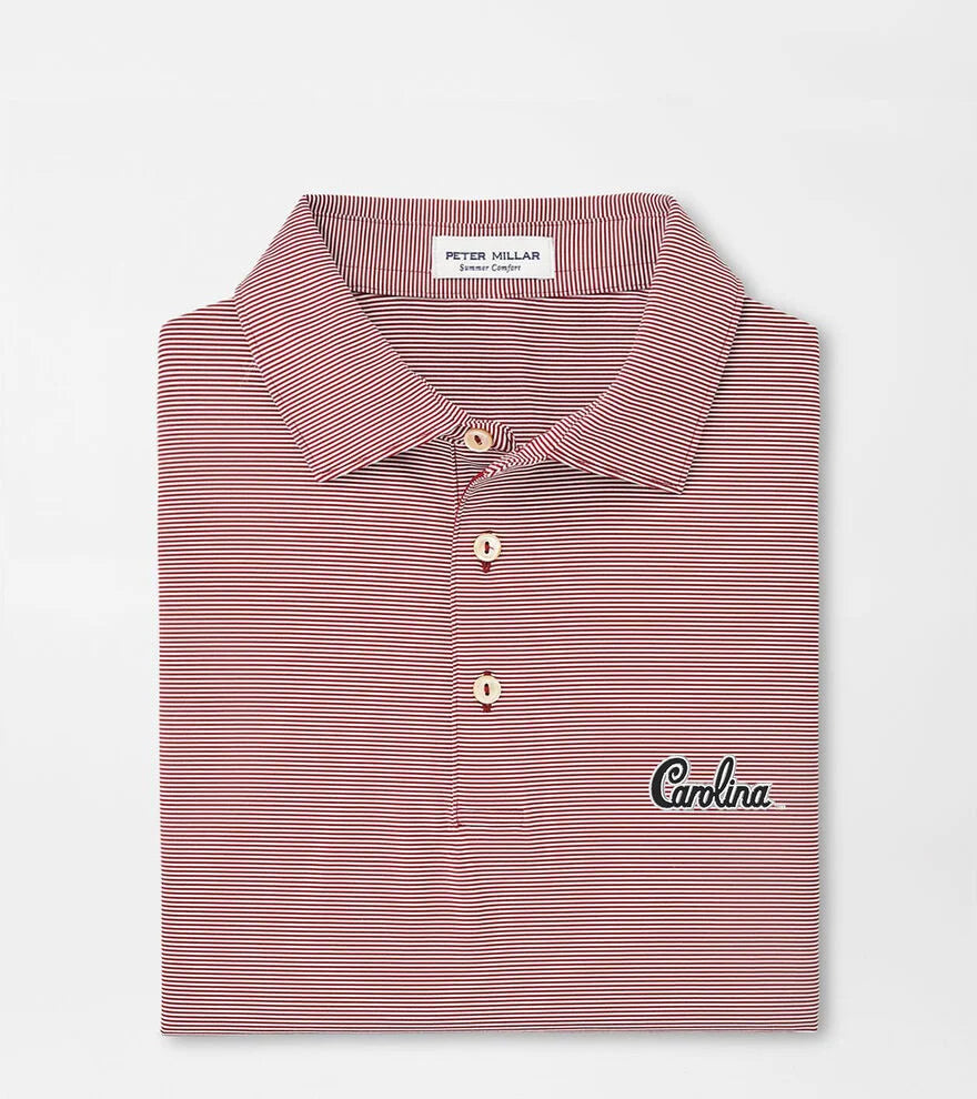 Peter Millar University of South Carolina "Carolina Script" Jubilee Stripe Performance Jersey Polo: Garnet