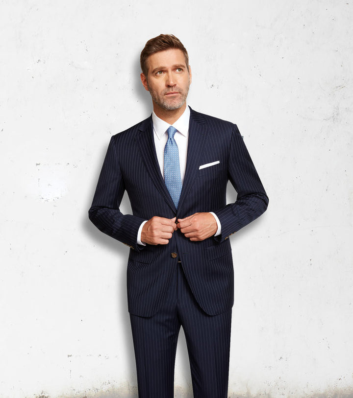 Maxdavoli by MaxMan Blue Stripe Suit