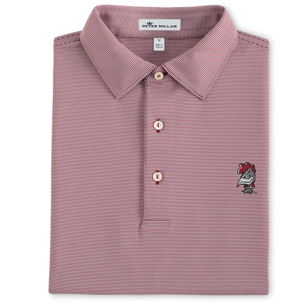 Peter Millar University of South Carolina Vault Logo Jubilee Stripe Performance Polo: Maroon2