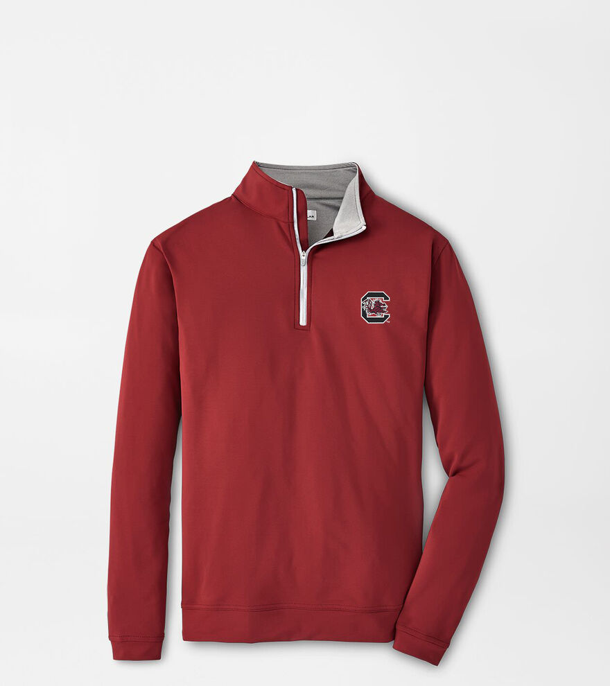 Peter Millar University of South Carolina "Block C" Perth Performance 1/4 Zip: Garnet