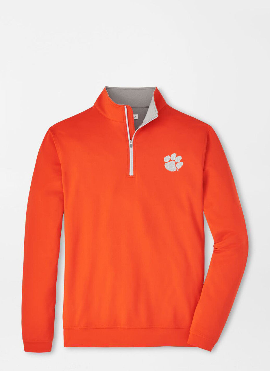 Peter Millar Clemson Perth Performance 1/4 Zip: Orange