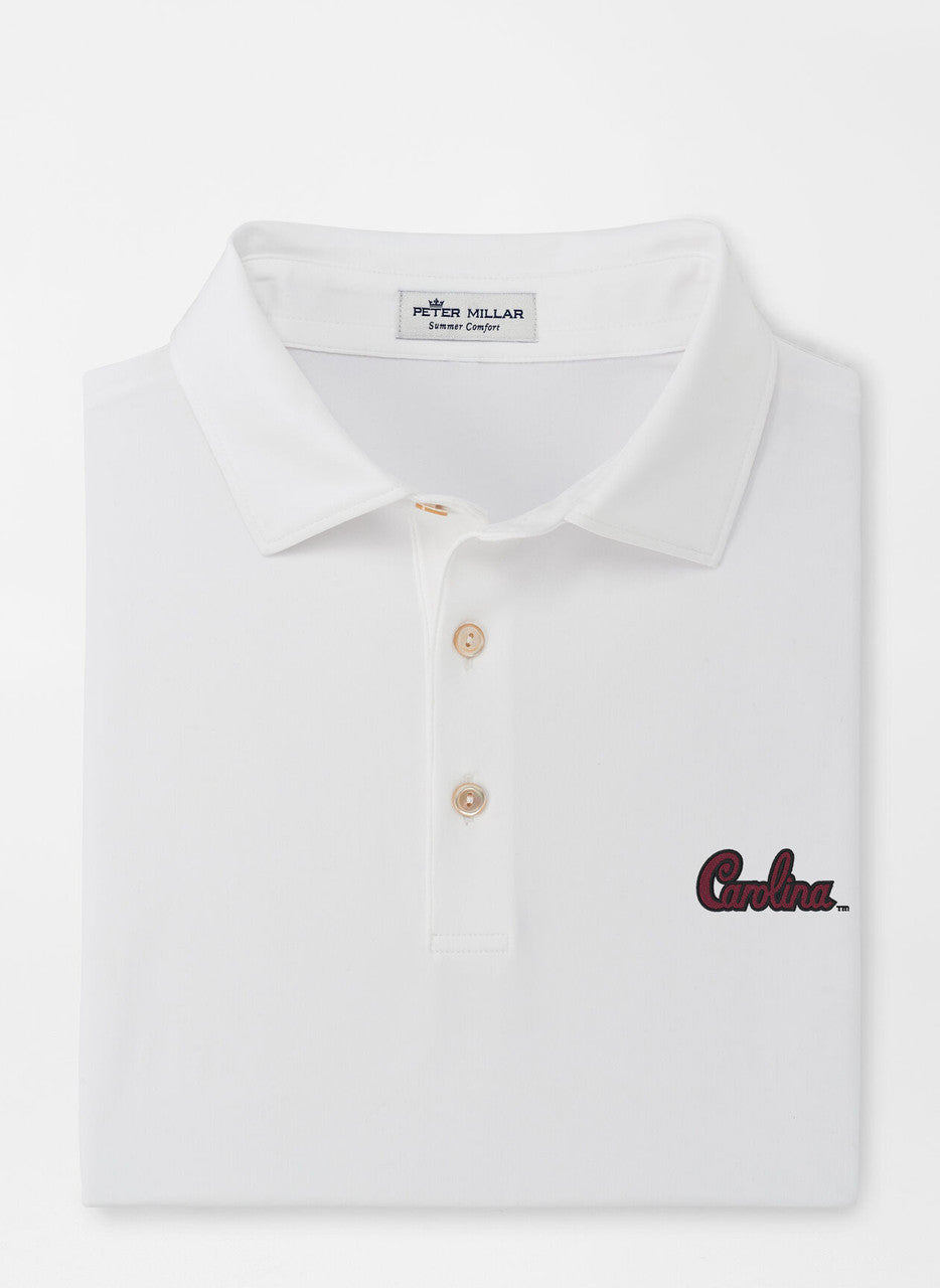 Peter Millar University of South Carolina Script Performance Polo: White
