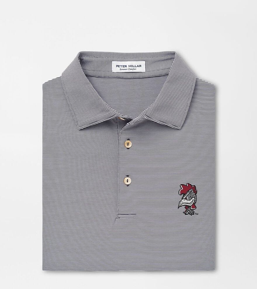 Peter Millar University of South Carolina Vault Logo Jubilee Stripe Performance Polo: Black
