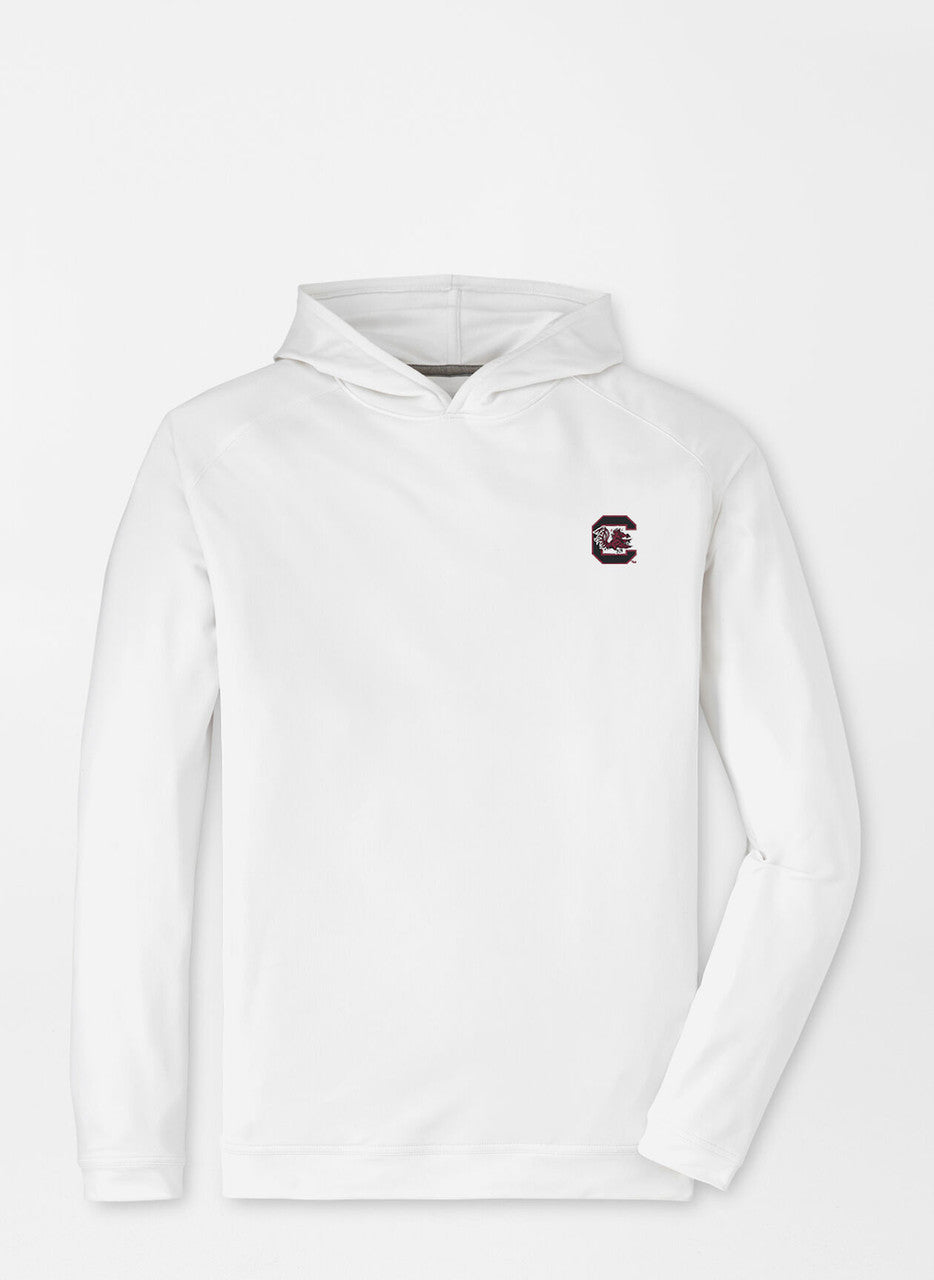Peter Millar University of South Carolina Block C Pine Performance Hoodie: White