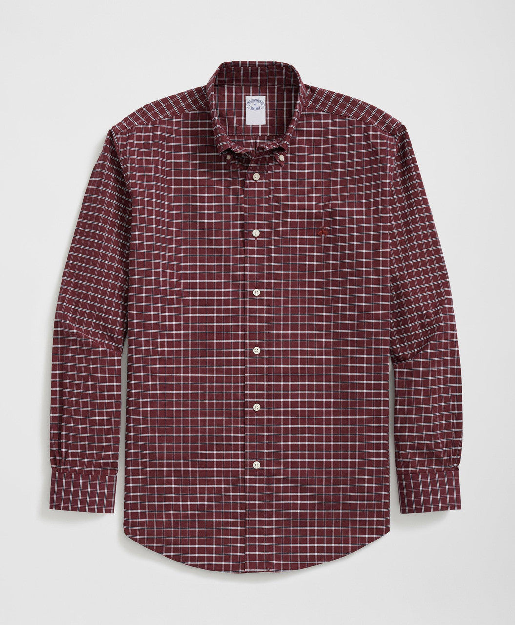 Brooks Brothers Regular Fit Stretch Cotton Non-Iron Oxford Polo Button Down Collar WIndowpane Shirt: Zinfandel Craig Reagin Clothiers Brooks Brothers Regular Fit Stretch Cotton Non-Iron Oxford Polo Button Down Collar WIndowpane Shirt: Zinfandel Craig Reagin Clothiers