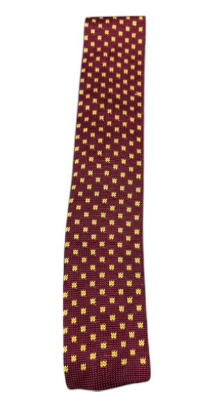 Craig Reagin Knit Tie: Maroon with Yellow Dot