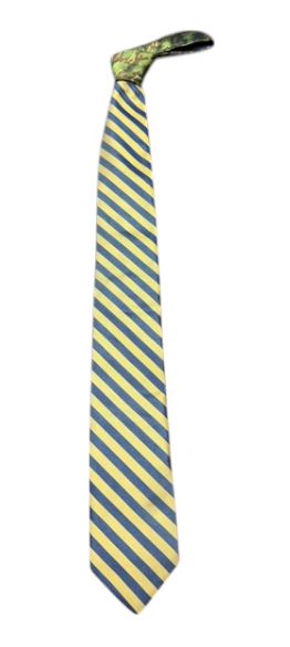 Craig Reagin Contrast Knot Tie: Navy and Gold Stripe/Camo