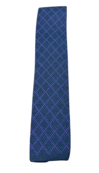 Craig Reagin Knit Tie: Navy and Purple