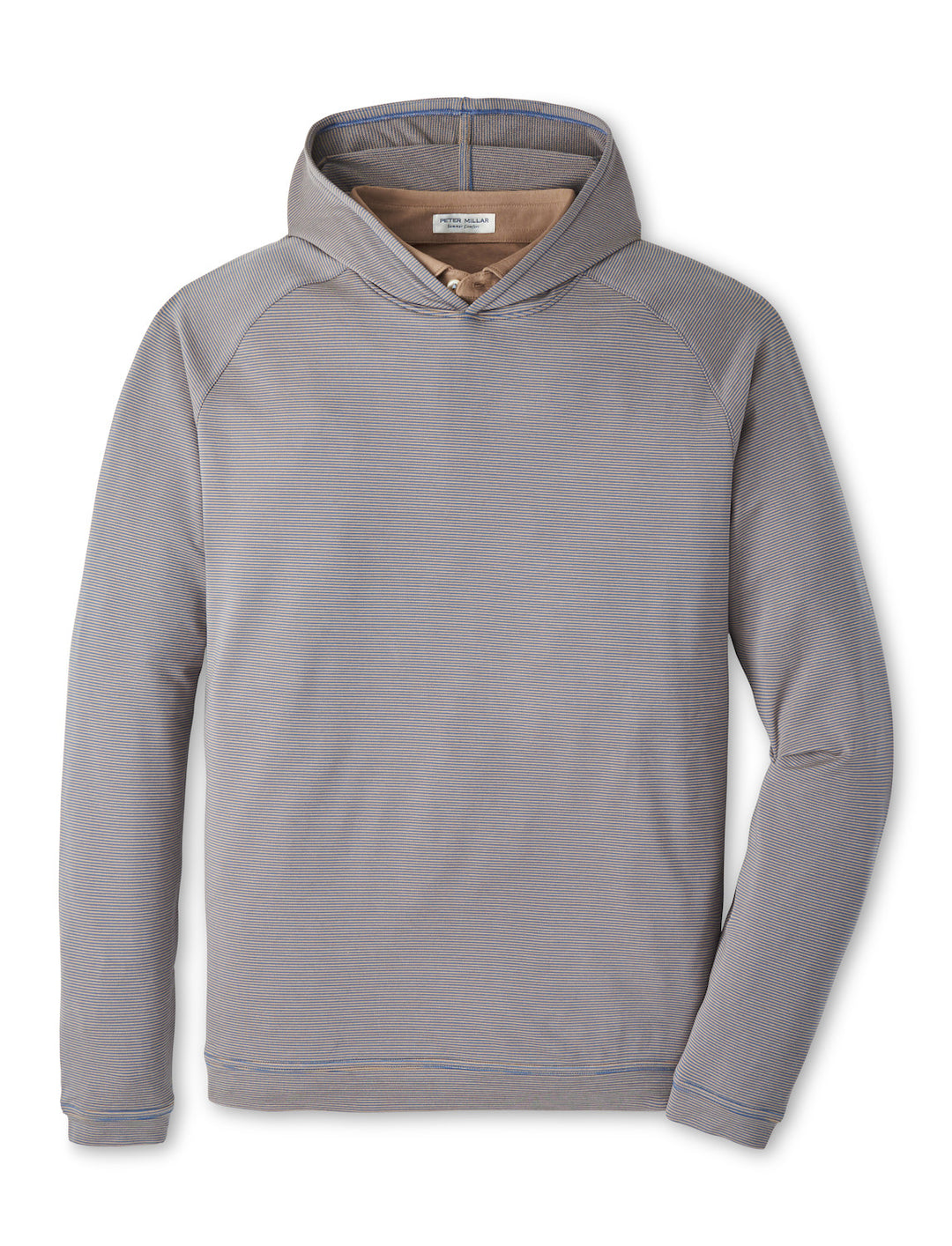 Peter Millar Pine Sugar Stripe Performance Hoodie: Blue Haze