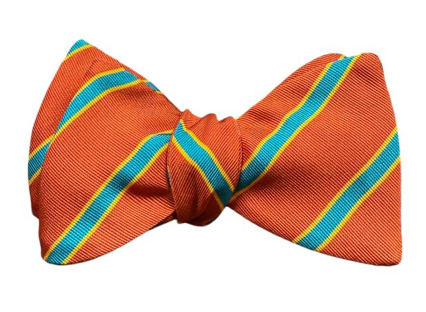 R Hanauer Henna Wool/Silk Stripe Bowtie