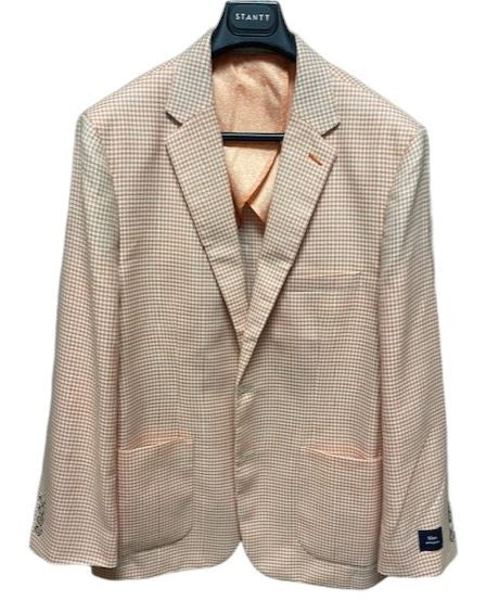 Craig Reagin Apricot and White Houndstooth Sportcoat