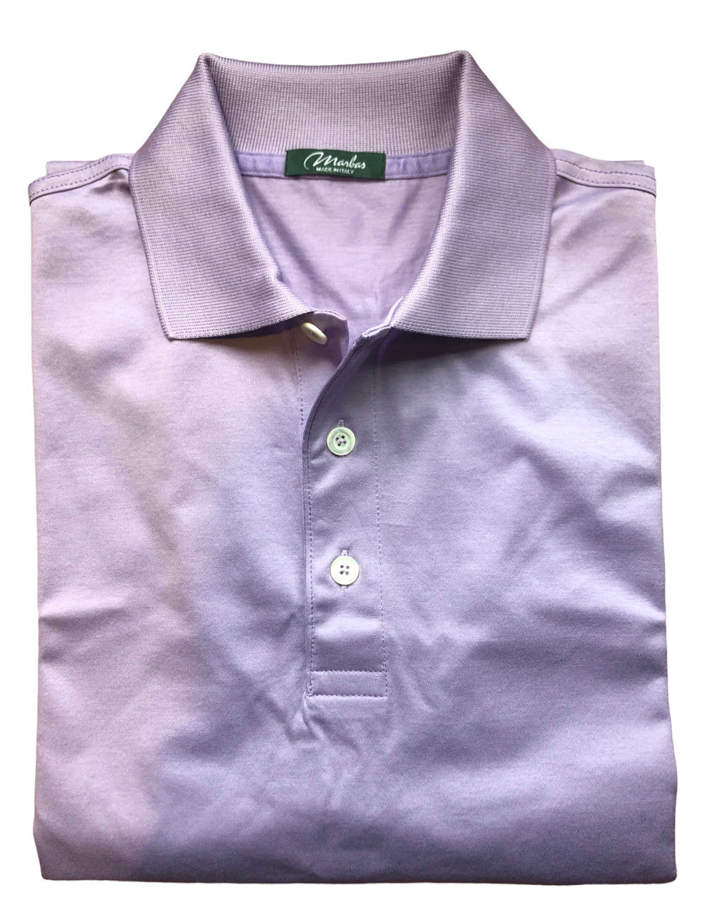 Marbas Alghero Ribbed Knit Collar Polo: Lilac