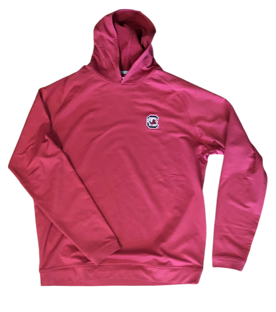 Peter Millar University of South Carolina Block C Pine Performance Hoodie: Garnet