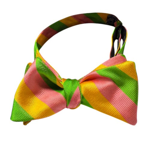 Craig Reagin Pink/Green/Yellow Stripe Bowtie