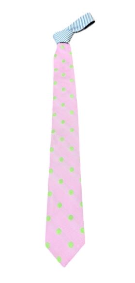 Craig Reagin Contrast Knot Tie: Pink/Blue Seersucker