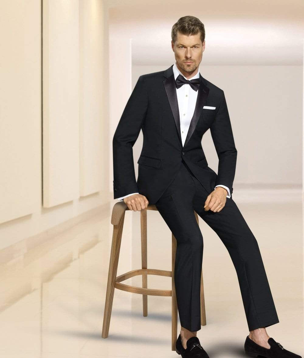 MaxDavoli by Maxman Notch Lapel Tuxedo: Black
