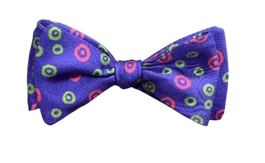 R Hanauer Purple Dot Bow Tie