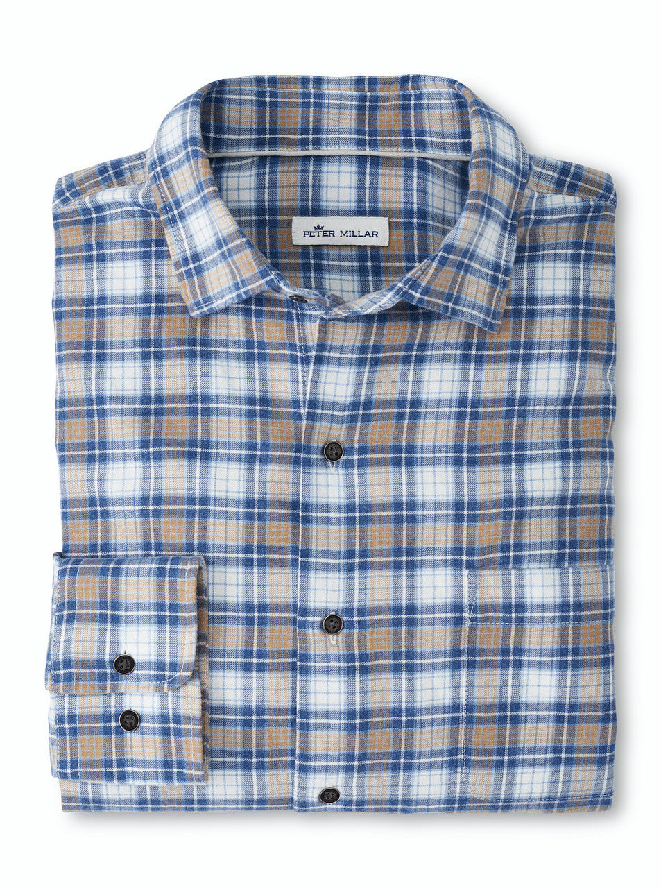 Peter Millar Arcadia Falls Cotton Sport Shirt: Ocean Blue