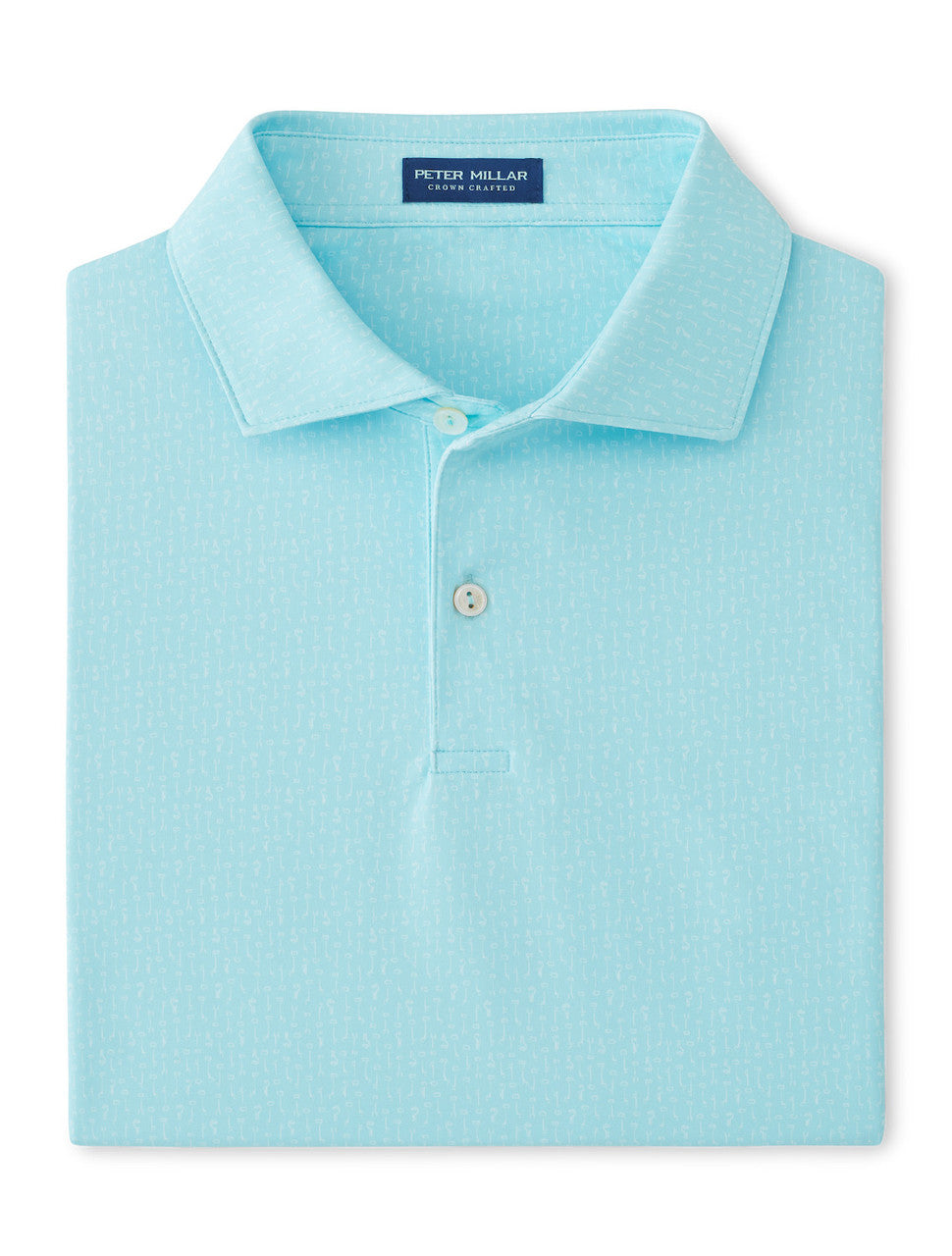 Peter Millar Crown Crafted Keys Performance Jersey Polo: Blue Spruce