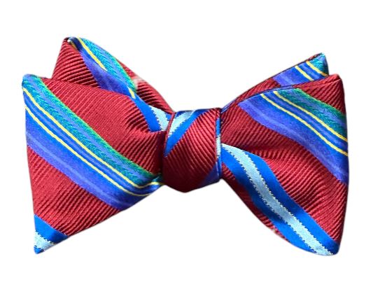 Craig Reagin Stripe Bowtie: Red