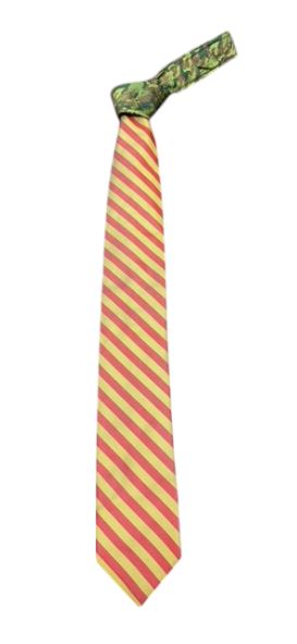 Craig Reagin Contrast Knot Tie: Red and Gold Stripe/Camo