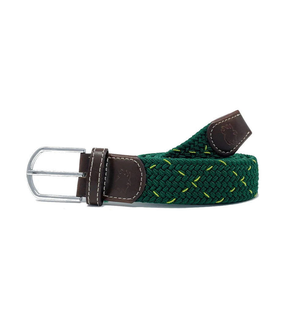 Roostas The Augusta Woven Elastic Stretch Belt - Green/Yellow
