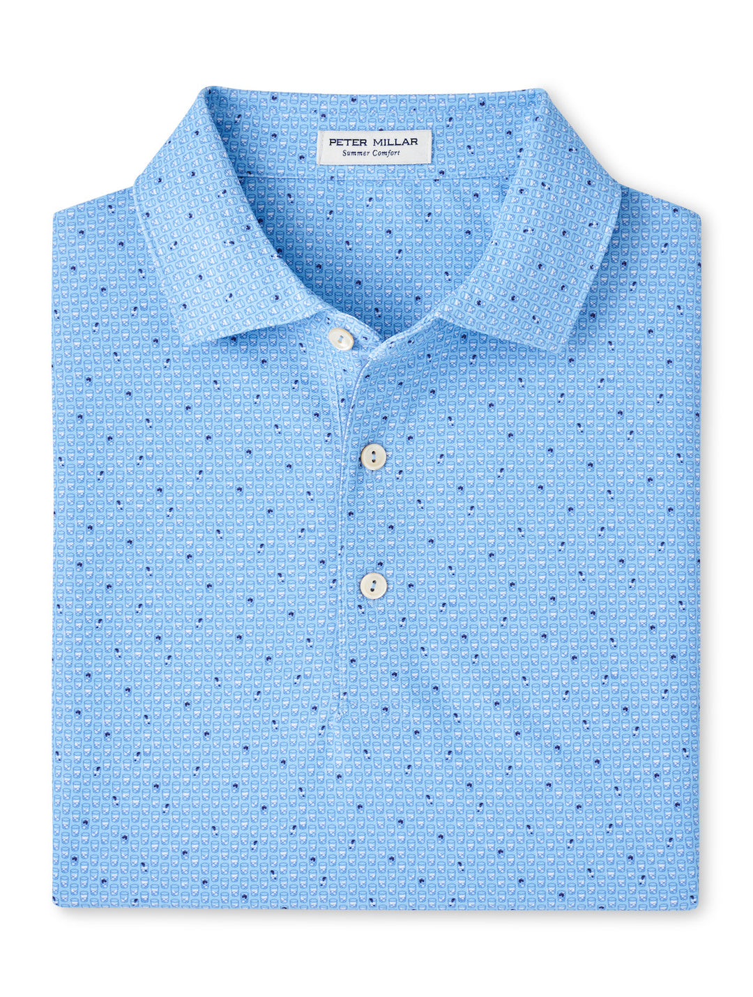 Peter Millar Old Fashioned Performance Mesh Polo: Seaport Blue