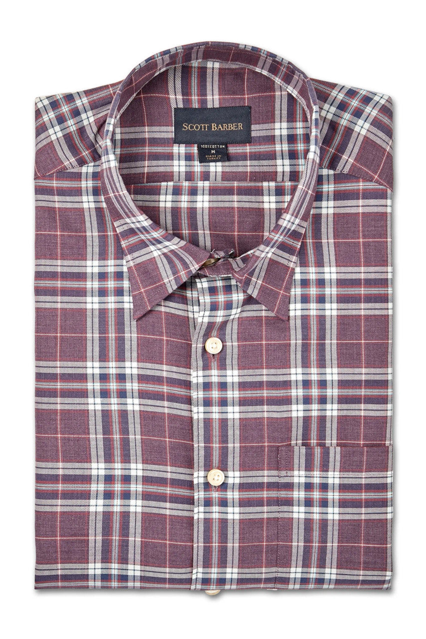 Scott Barber Melange Cotton Twill Exploded Plaid: Purple