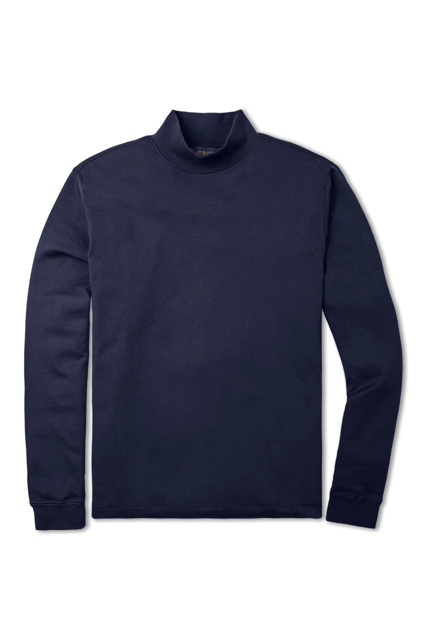 Scott Barber Pima Interlock Mock Turtleneck: Midnight