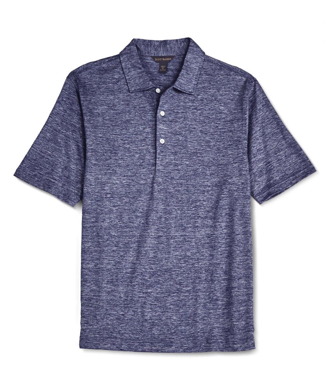 Scott Barber Linen Mélange Polo: Denim