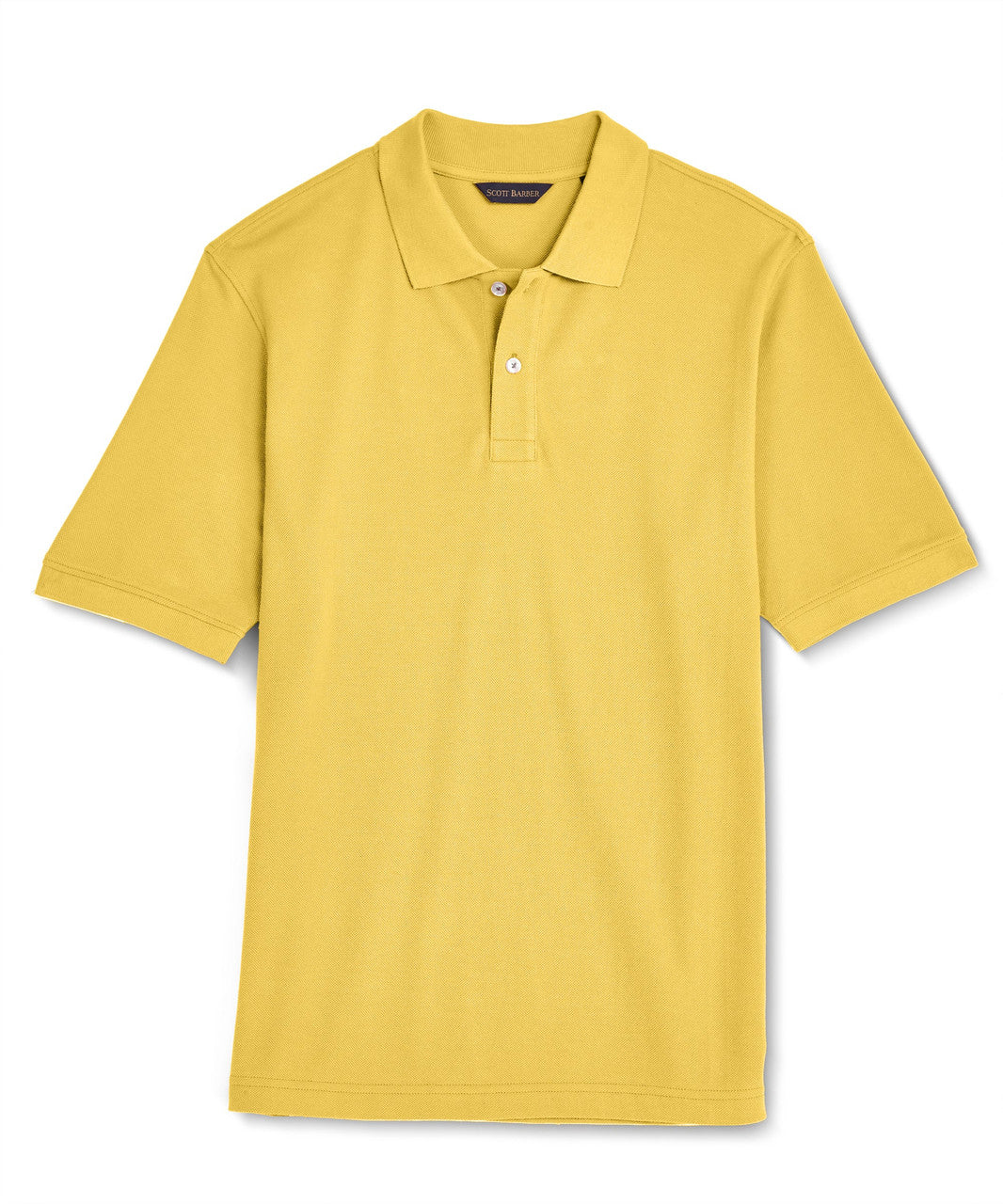 Scott Barber Pima Pique Short Sleeve Two Button Polo: Sun