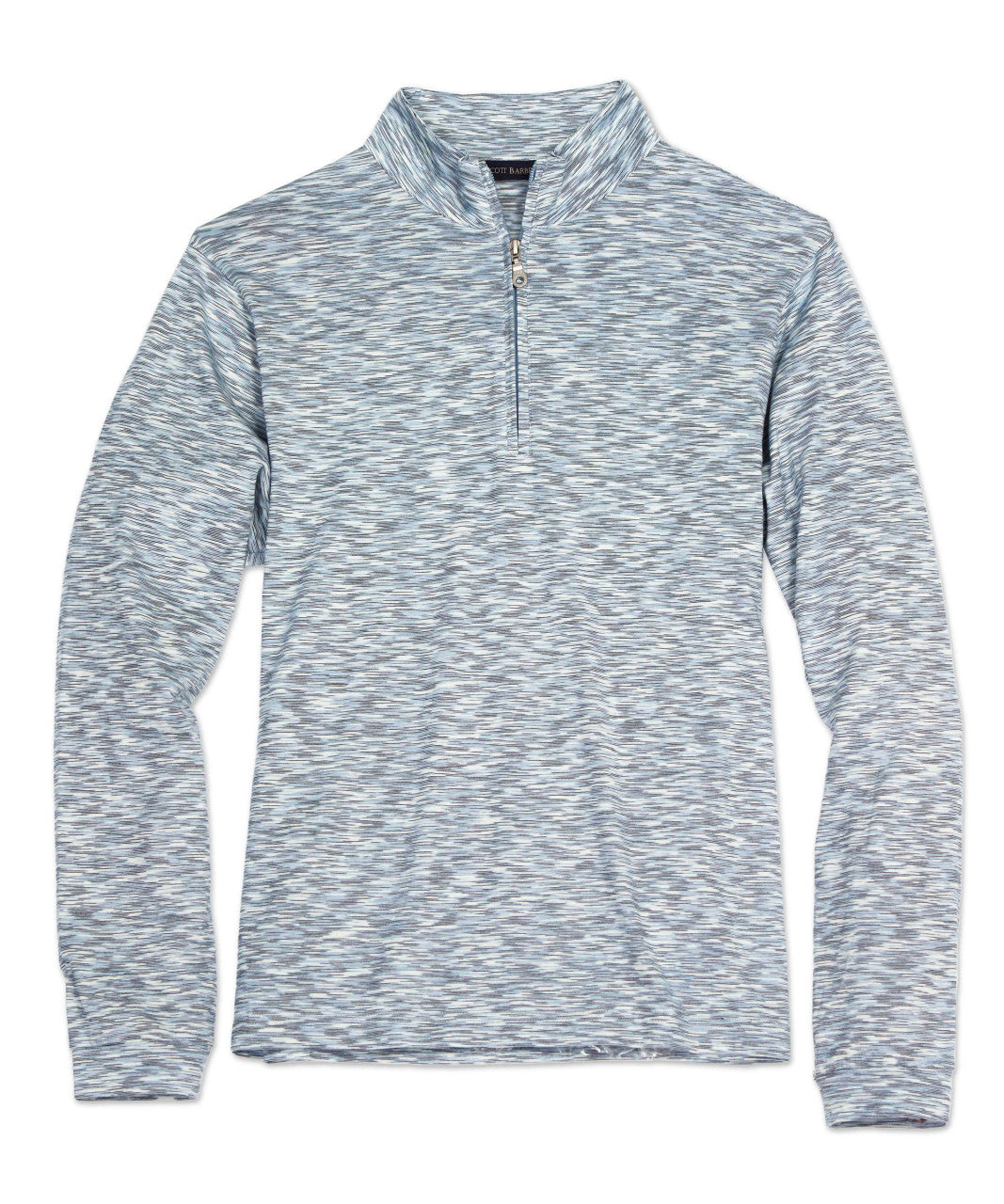 Scott Barber Space-Dyed Zip Mock: Sky