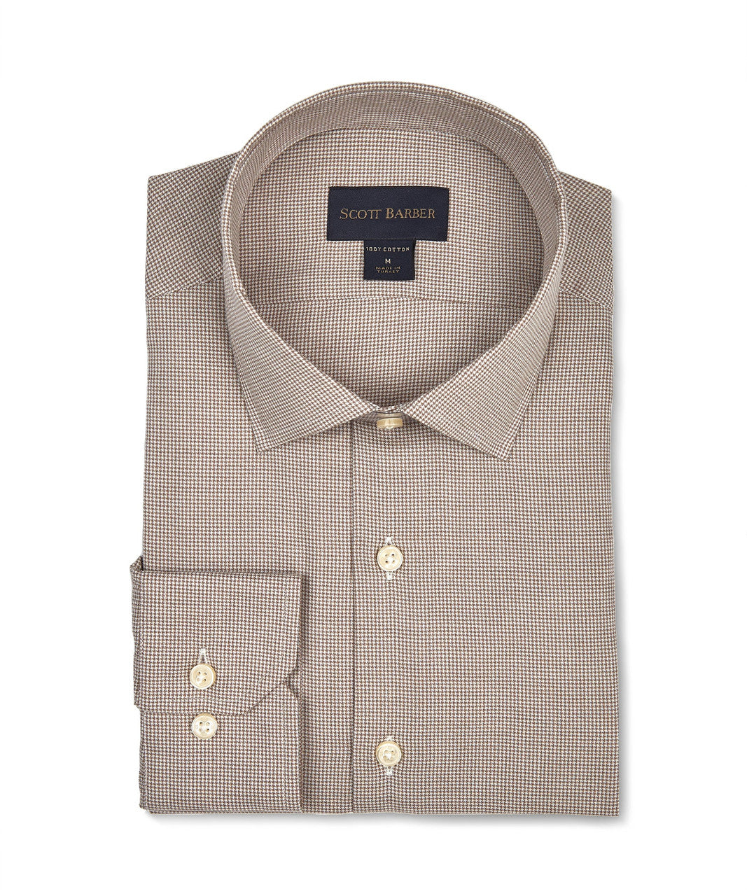 Scott Barber Melange Twill Puppytooth: Fossil