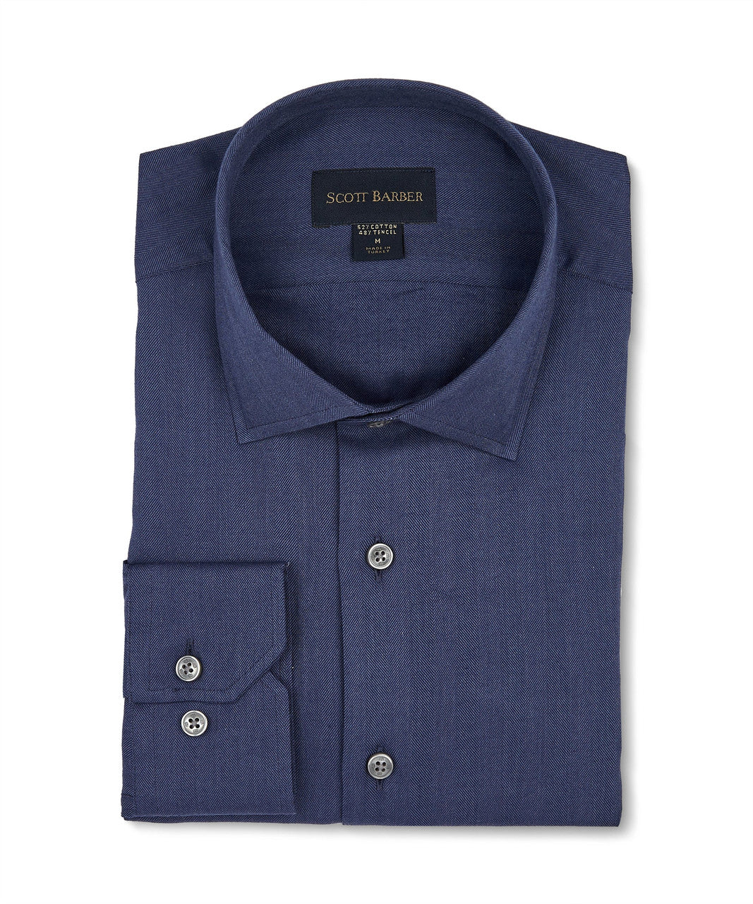 Scott Barber Cotton/Tencel Herringbone: Navy