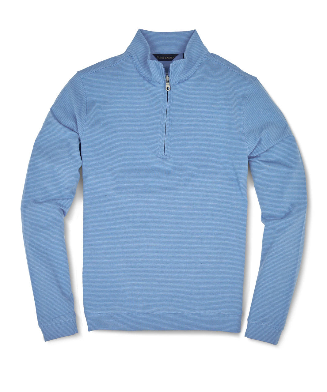 Scott Barber Stripe Zip Mock: Marine