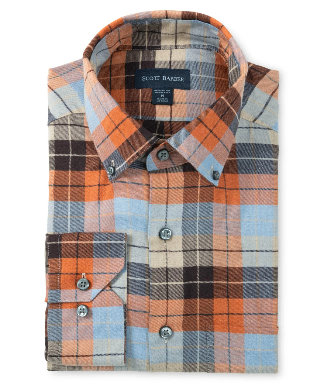 Scott Barber Lightweight Flannel Bold Plaid : Auburn